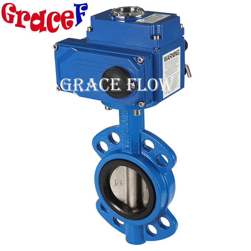 Cast Iron Epoxy Butterfly Valve with 12V 24V 110V 220V 380V Electric Actuator