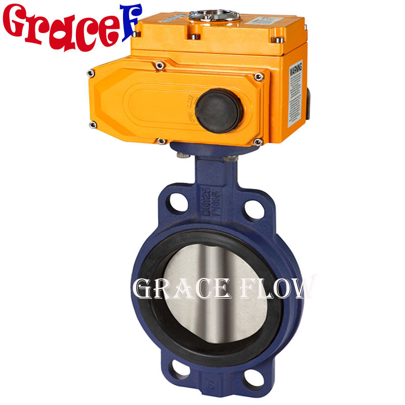 Cast Iron Epoxy Butterfly Valve with 12V 24V 110V 220V 380V Electric Actuator