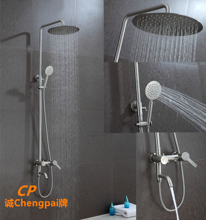 Luxury LED Wall Mounted Rainfall Square Polishing Stainless steel 304 Top Shower Head with Shower Arm