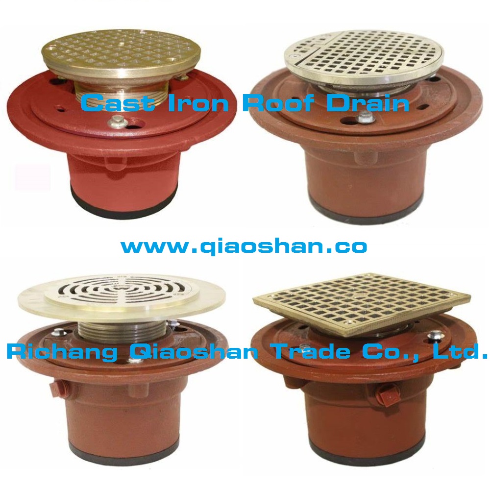 1100 series Cast Iron Floor Drain Body with 2 6 NoHub and Push On Outlet