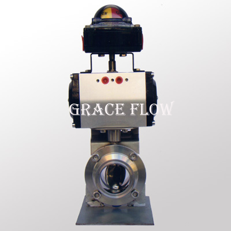 Food Grade 304316L Sanitary Butterfly Valve with Fine Tunning Clamp Weld or Flange End