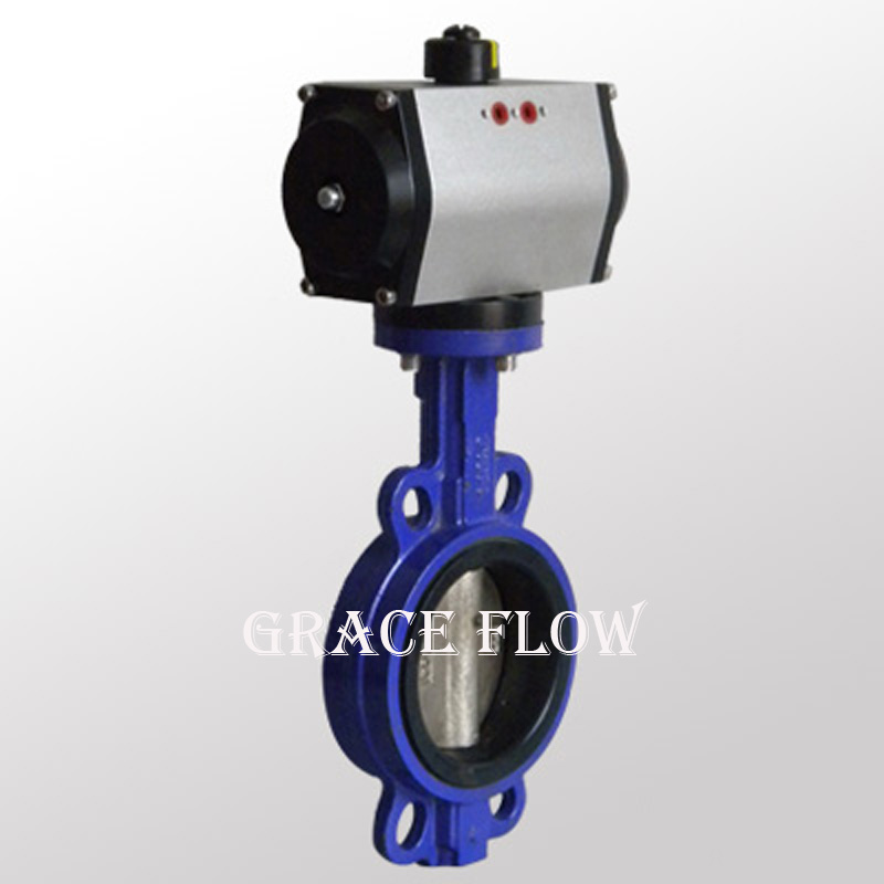 China Epoxy Wafer butterfly valve with electric actuator