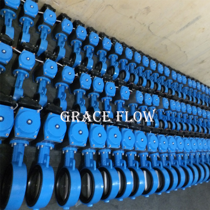Epoxy Wafer double acting and spring return pneumatic butterfly valve manufacturers