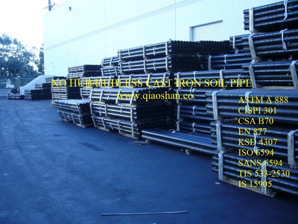 1 12 to 15 CISPI 301 ASTM A888 NoHub Cast Iron Soil Pipe for Sanitary and Storm Drain Waste and Vent Piping