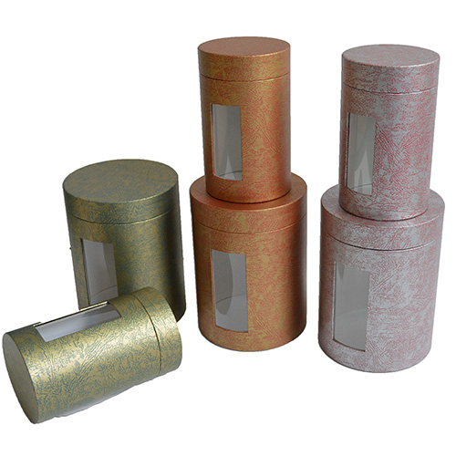 Paper tube with flip lid neck and embedded PET window in the base Paper tube with flip lid neck and embedded PET window in the base