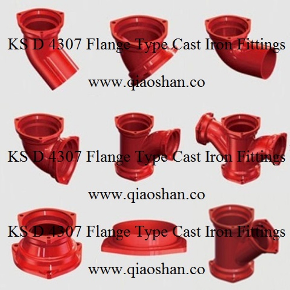 KSD 4307 Flange Type Cast Iron Fittings with Red Color
