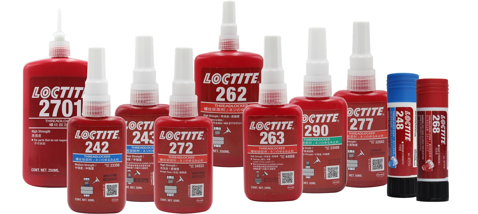 Loctite 243 242 272 222 262 263 277 290 2701 248 268 Threadlocker Glue