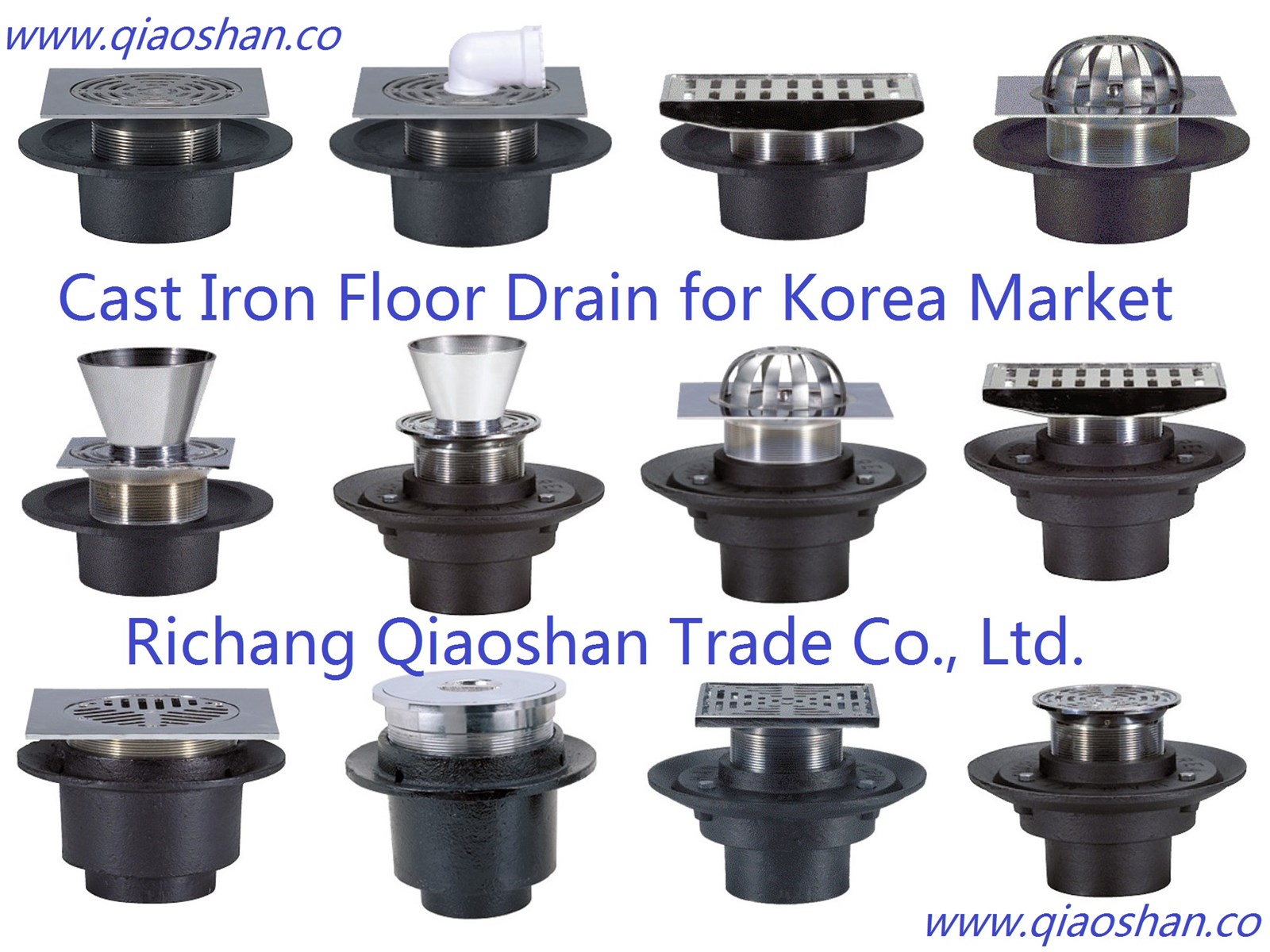 Korea Cast Iron Foof Drain with NoHub Thread Outlet for Roof Drainage