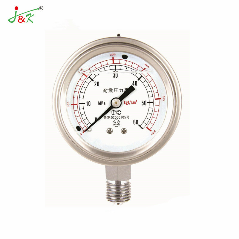 100mm Liquid Filled Stainless Steel Pressure Gauge for Shock Proof