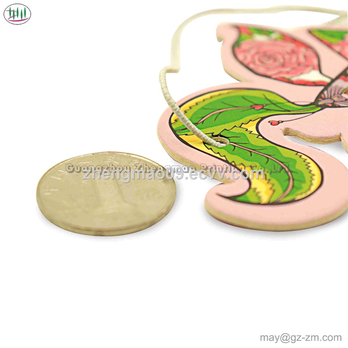 China supplier wholesale custom scented paper car hanging air freshener in beautiful and lovely design