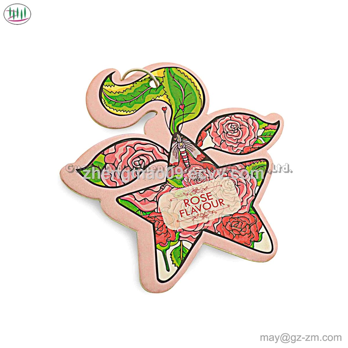 China supplier wholesale custom scented paper car hanging air freshener in beautiful and lovely design
