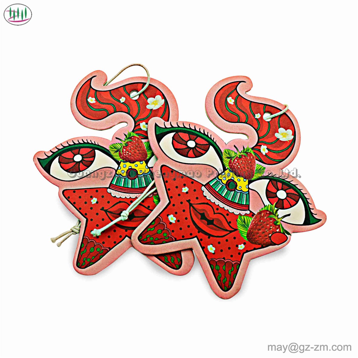 Factory Cheap Wholesale Promotional Customized hanging Paper Car Air Freshener printed in characters