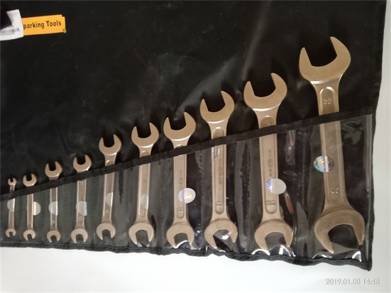 beryllium copper or aluminum bronze non sparking double open end wrench set
