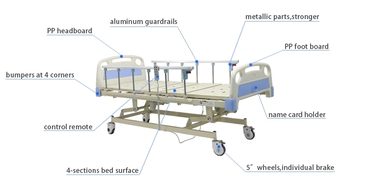 Cheap Price Furniture Medical 3 Functions Hospital Electric Bed for Sale