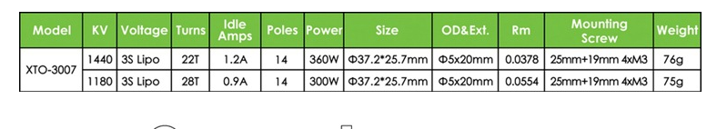 XTEAM 3007 outer rotor fixed wing RC brushless motor External low speed brushless motor