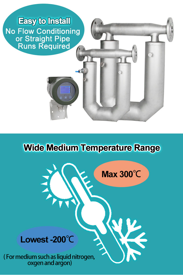 LCD display high viscosity corioliss mass flow meters