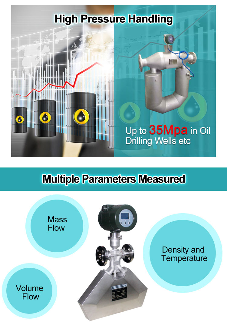 LCD display high viscosity corioliss mass flow meters