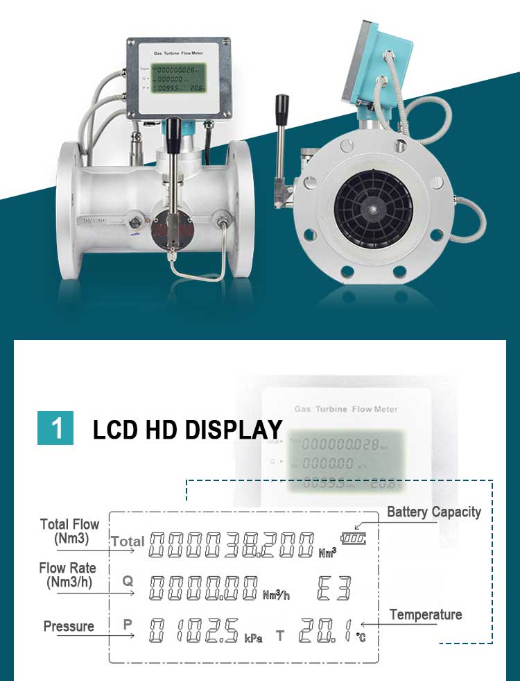 Factory price digital RS485 smart gas turbine flowmeter