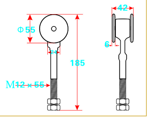 Hot Sale Industrial Door Galvanized Door Wheel