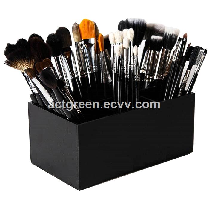 Custom acrylic cosmetic Display Stand Black Plastic Makeup Brush Holder Lipstick Organization Display AGD307