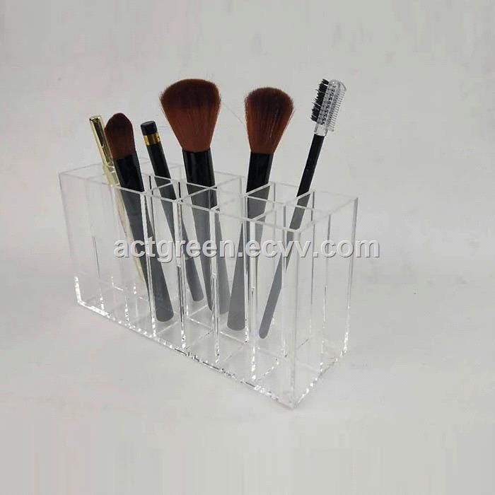 Custom acrylic cosmetic Display Stand Black Plastic Makeup Brush Holder Lipstick Organization Display AGD307