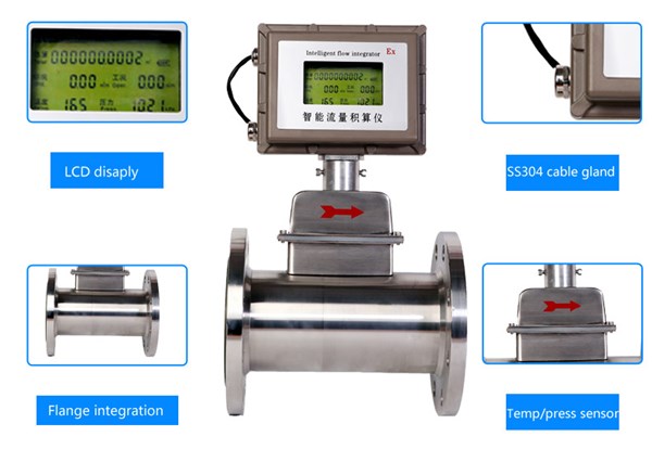 Digital 420mA gas turbine air flow meter for compressed air