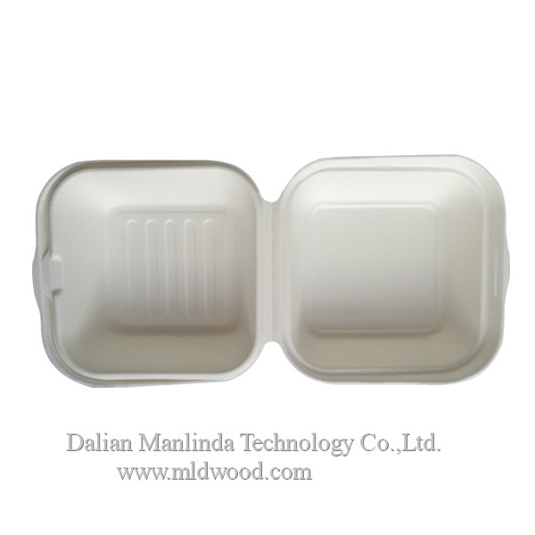 Disposable bagasse tableware lunch box