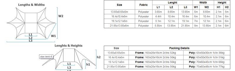 Factory sell Star tent for camping or party or trade show shade