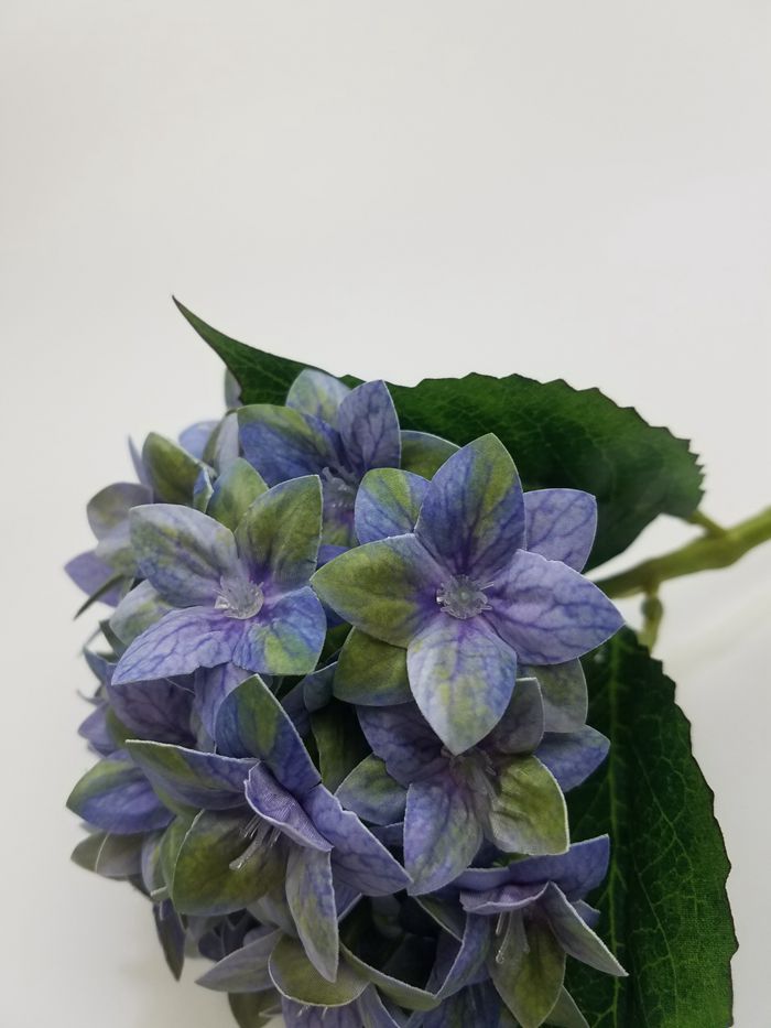 SingleMiniHydrangeaArtificialFlowersFauxHydrangea3DPrintedFabricMaterial