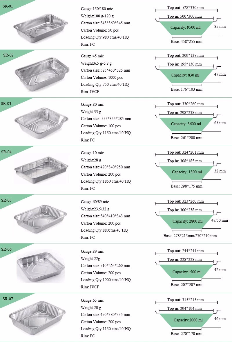 airline aluminum foil food container