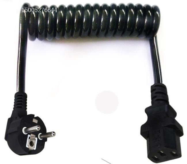 3PHASE EUROPEAN STANDARD PLUG POWER CORD COILED CABLE SPIRAL CABLE