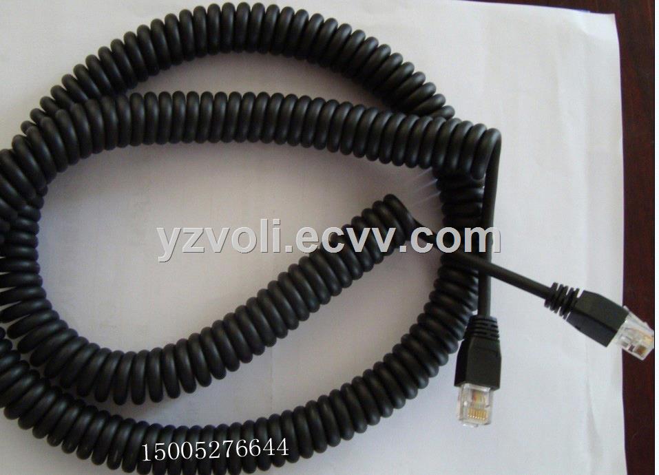 8C COIL CORD CABLE RJ45 CONNECTOR COILED CABLE