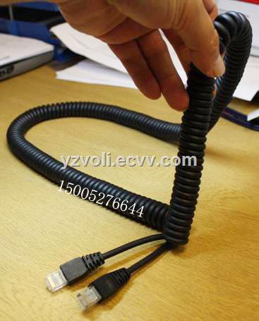 8C COIL CORD CABLE RJ45 CONNECTOR COILED CABLE