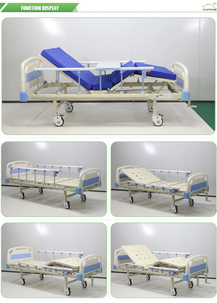 Hot Sell Two Manual Crank Hospital Adjustable Care Bed