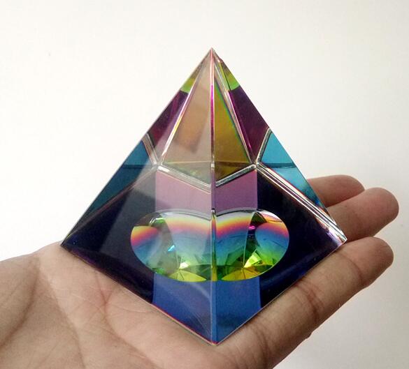 Qianfan Crystal 4 Inch Clear Pyramid with Gift Box