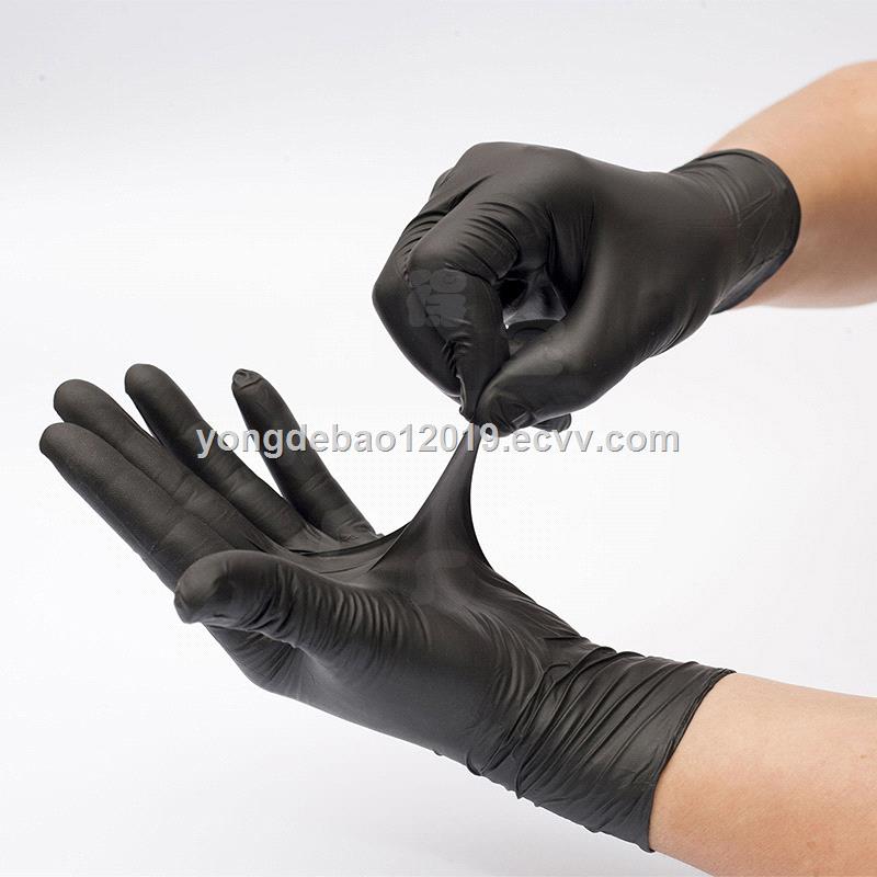 Disposable black nitirle gloves powder free for tattoo salon