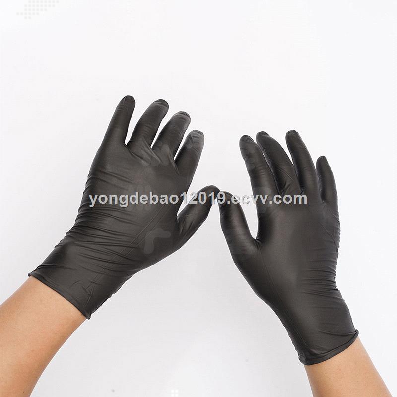 Disposable black nitirle gloves powder free for tattoo salon