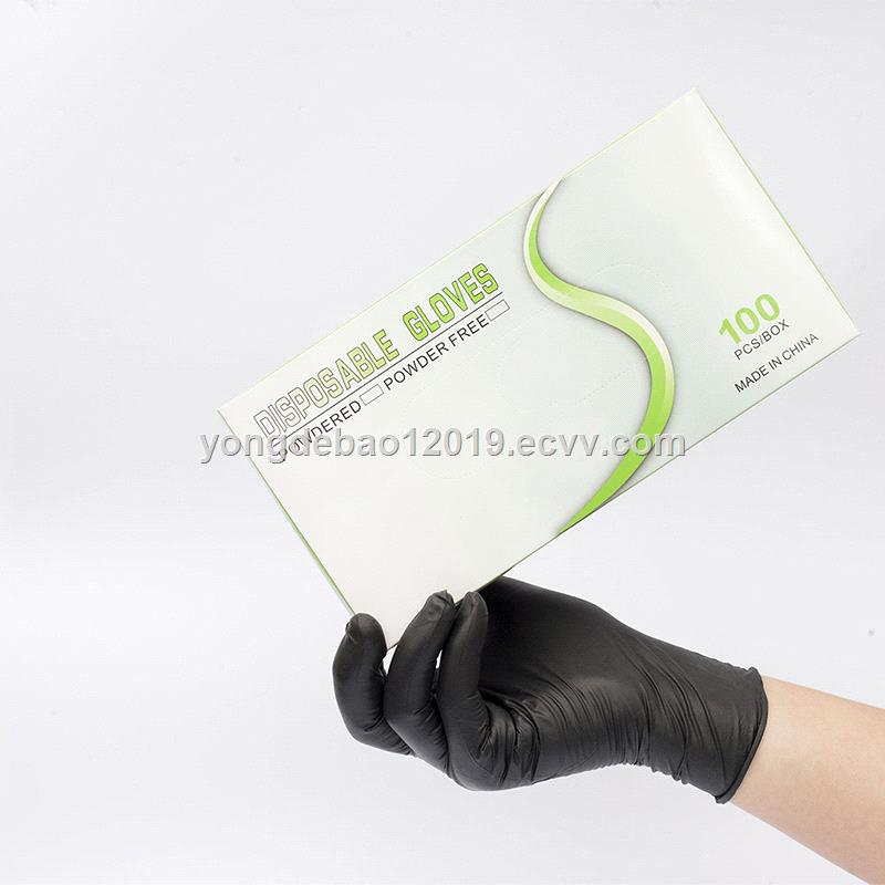 Disposable black nitirle gloves powder free for tattoo salon