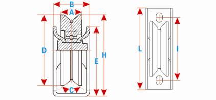 Y slot 80 galvanized metal door wheel