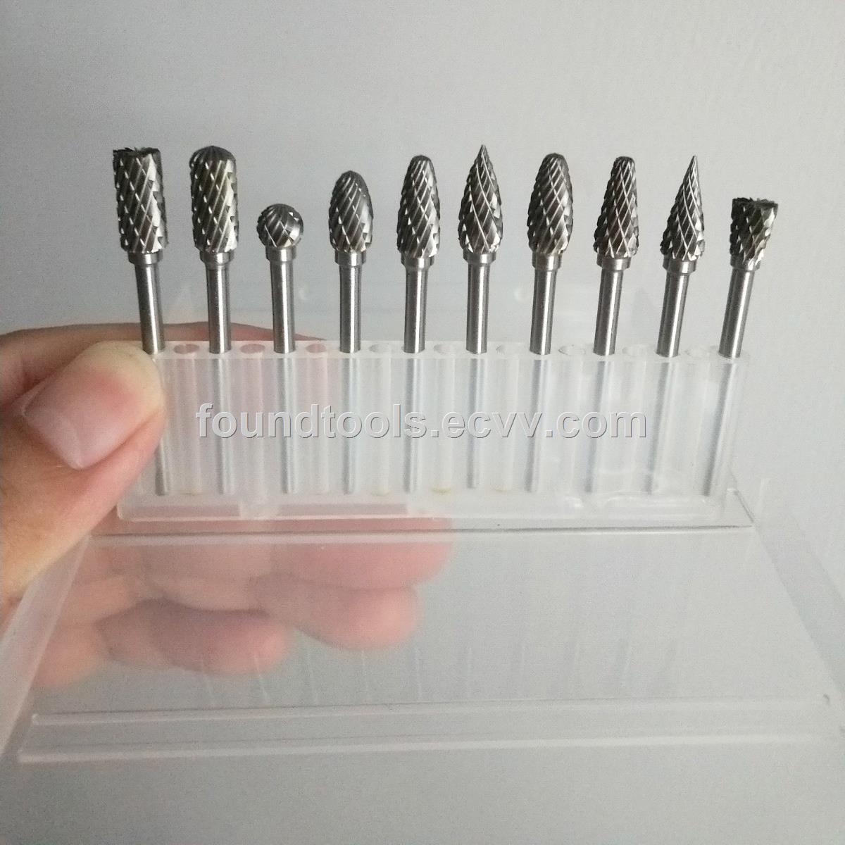 Supply long working life 10 pcs carbide burrs set 3x6mm