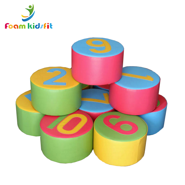 Environmental factory price customized kids soft play stool foam digital stool educational toys