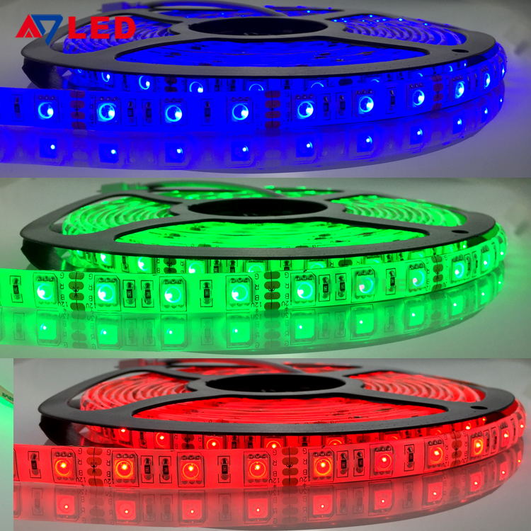 Custom length 60 leds per meter DC 12 24 volt rgb led strip light flexible led strip
