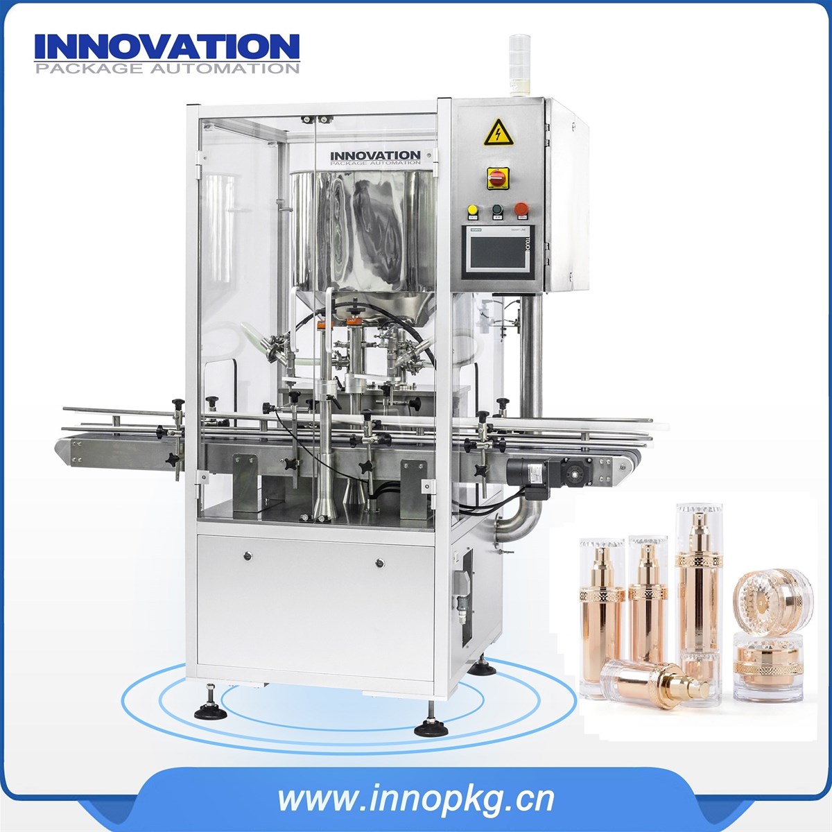 Atlas210 cosmetic cream filling machine with PLC control