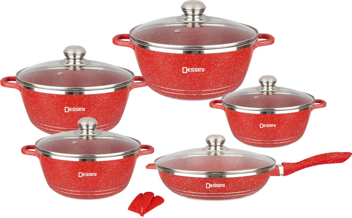 Dessini Brand 12pcs Cookware Set Granite Coatin Pan Set Nonstick Pots Sets