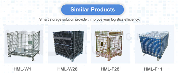 Rigid galvanised collapsible folding portable pet preforms storage steel wire mesh containers with lid for sale