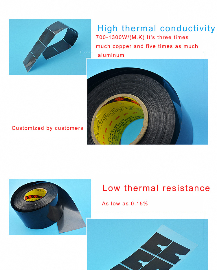 Thermal conductive graphite pad Effective thermal conductivity Digital products cooling artificial graphene film