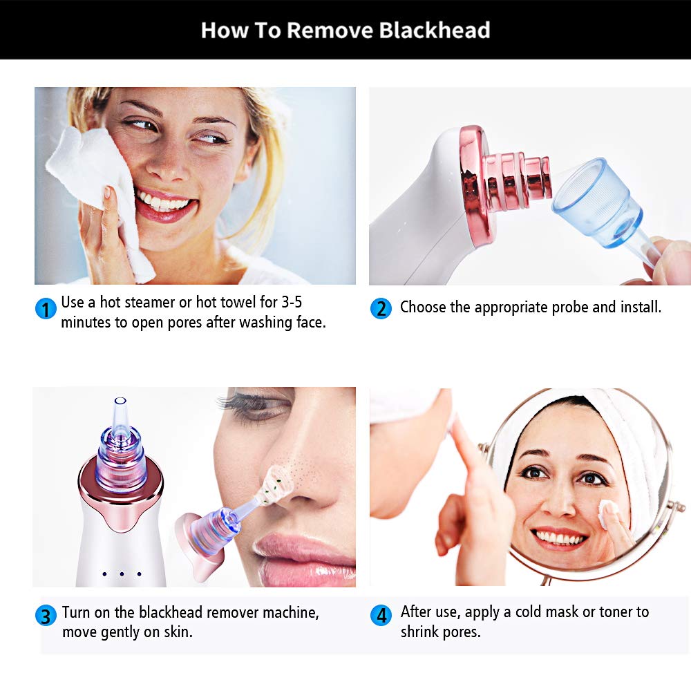 Beauty products rechargeable electric facial blackhead remover vacuum tool kit