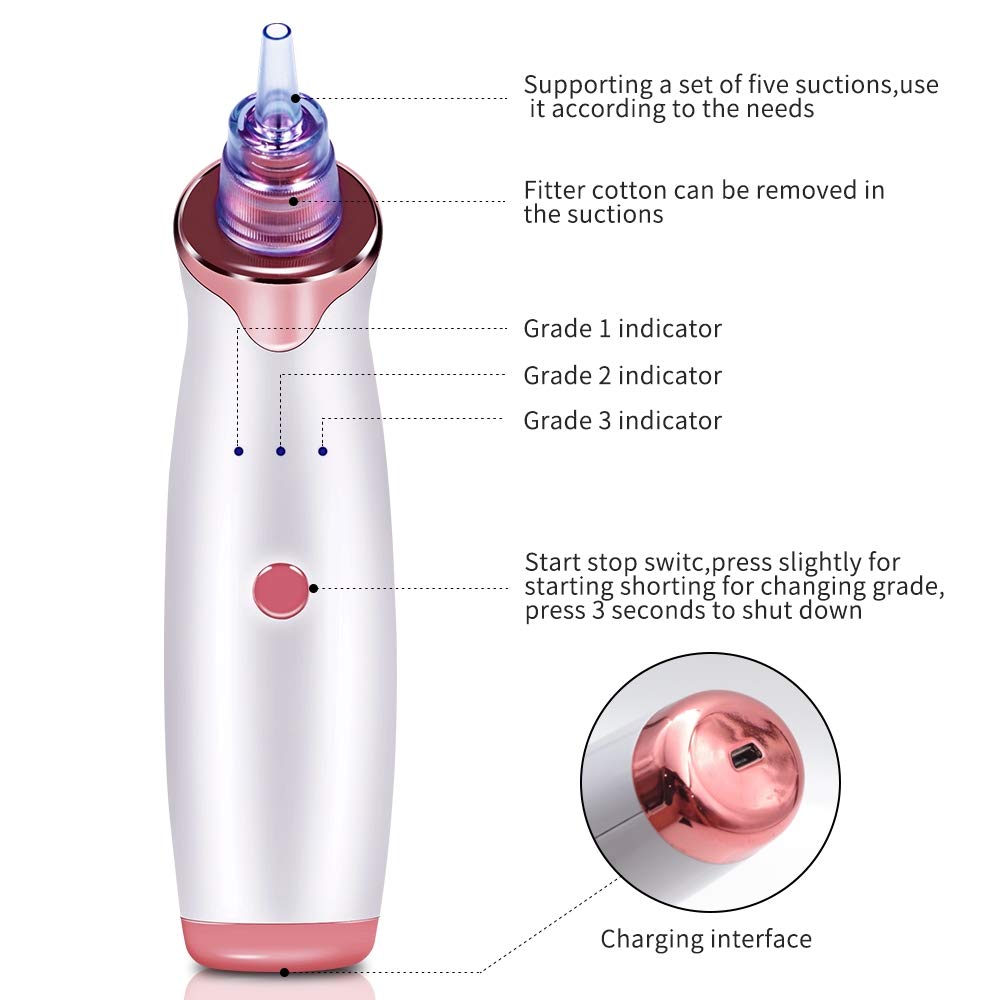 Beauty products rechargeable electric facial blackhead remover vacuum tool kit