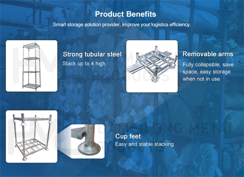 Heavy duty high quality industrial warehouse stacking hot dip galvanized steel plate pipe storage pallet rack