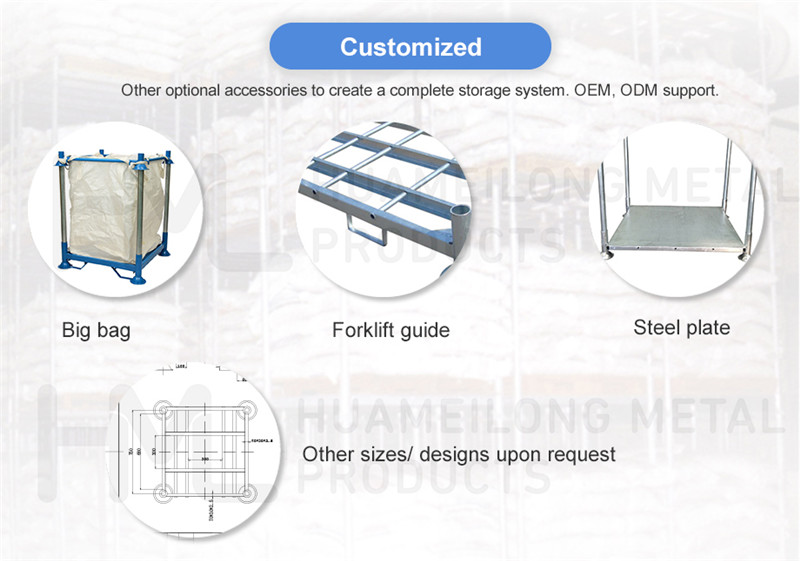 Heavy duty high quality industrial warehouse stacking hot dip galvanized steel plate pipe storage pallet rack